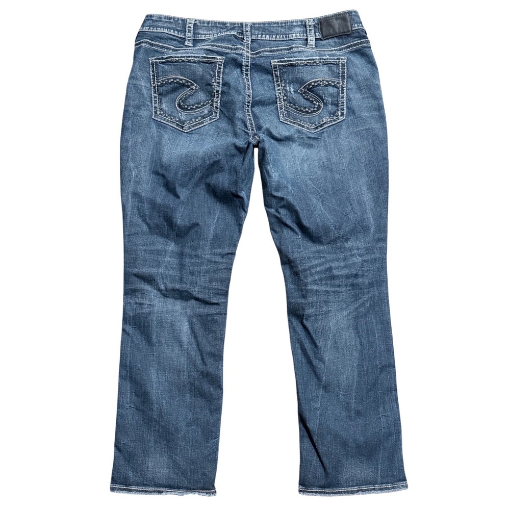 Silver Jeans Suki Mid Straight Dark Wash Fluid Denim Jeans Womens Plus 20 x 30